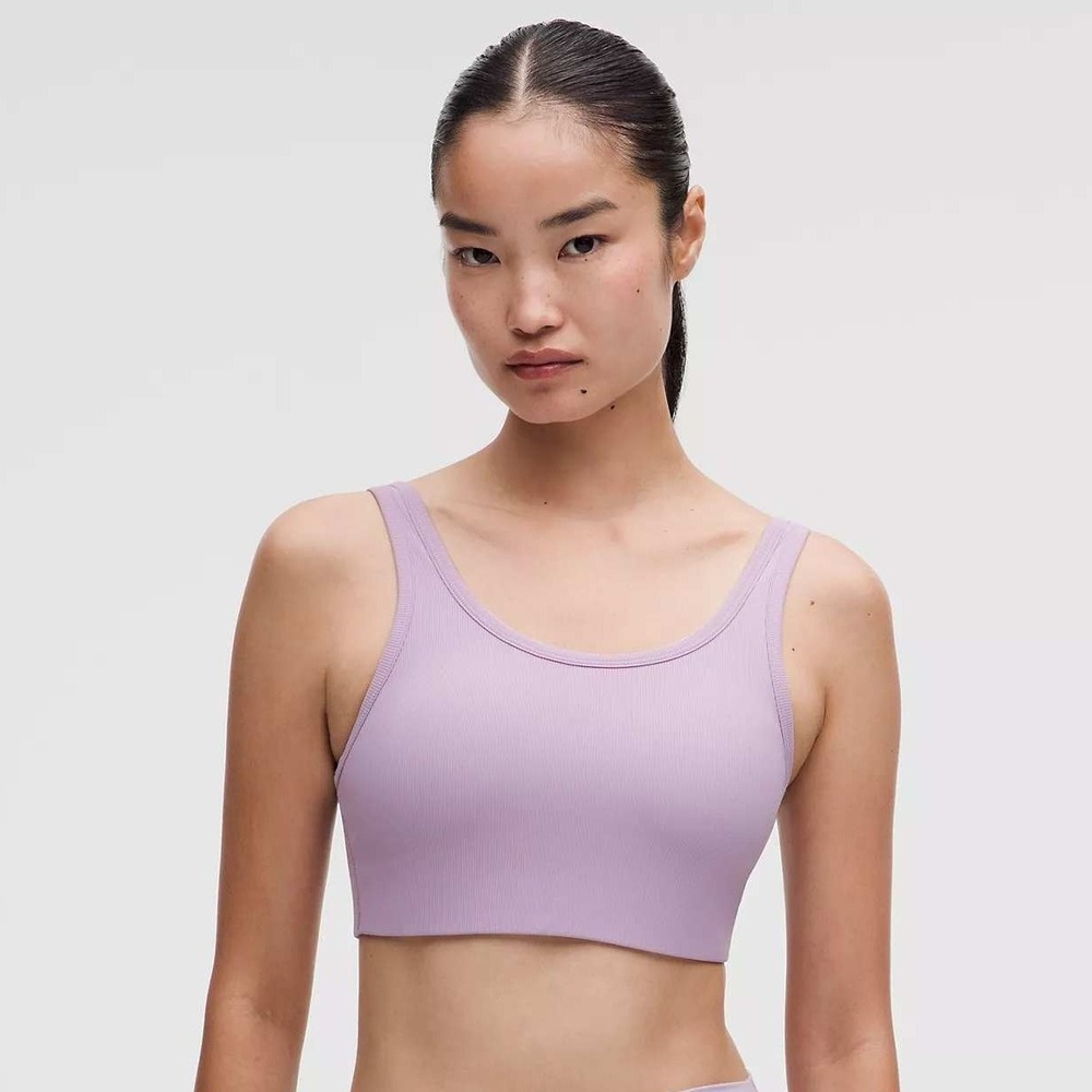 Lululemon Align Tank Top Lilac Ether Nulu Cropped Yoga Bra LW1DUDS Size 10